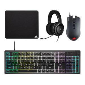Corsair CH-9226F65-NA 4in1 vezetékes fekete gamer billentyűzet + egér + fejhallgató + egérpad