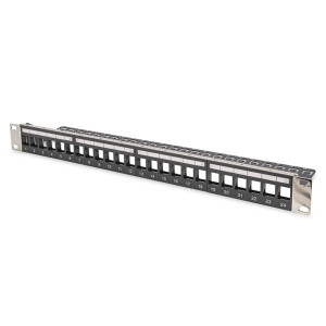 DIGITUS DN-91411-LF 24port 19" 1U moduláris fekete árnyékolt Patch Panel