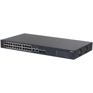 Dahua CS4226-24ET-375 24x10/100 Mbps PoE + 2x1 Gbps RJ-45/SFP Combo Uplink/375W/Cloud Managed PoE Switch