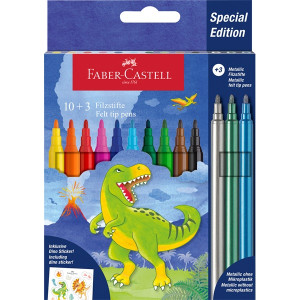 Faber-Castell Dinoszaurusz 10+3 db kastélyos filctoll készlet