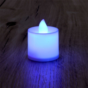 Iris Gyertya alakú fix fényű LED-es lila fénydekoráció 4db/csomag