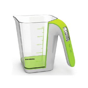 Hausberg HB-6014 műanyag edény beosztással, LCD kijelző, digitális precíziós konyhai mérleg