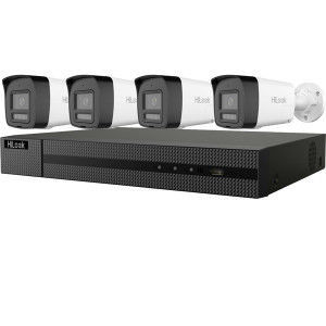 HiLook DS-J142I(STD)/IK28P-460B IP kamera szett, 4x6MP csőkamerával, beépített 2TB HDD-vel