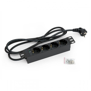 KE-Line 10" elosztópanel 4x230V, kontrol LED-del, 1U, 2m