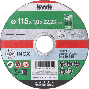 KWB 49712115 AKKU-TOP EXTRA INOX 150 x 22,23 x 1,2 mm vágótárcsa