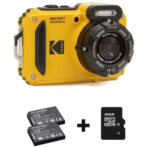 Kodak Pixpro WPZ2 vízálló/porálló/ütésálló digitális sárga fényképezőgép + 16Gb microSd + akkumulátor