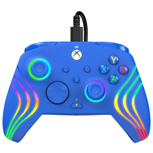 PDP 049-024-BL Afterglow Wave Xbox Series X|S/Xbox One/PC RGB LED kék vezetékes kontroller