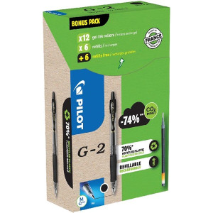 Pilot G2 Greenpack 0,7mm 12 db fekete betéttel zseléstoll