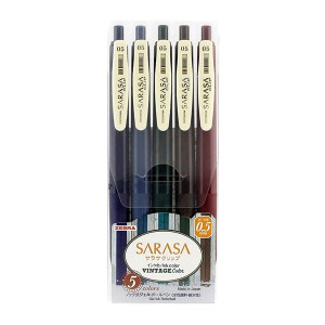 Sarasa Clip 0,5 Vintage 5 Colour Set zselés toll