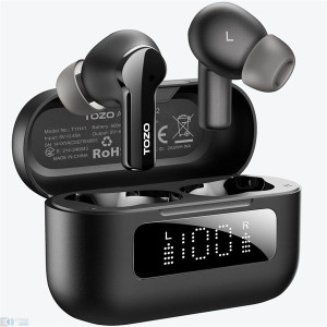 TOZO Aerosound 2 NC True Wireless Bluetooth fekete fülhallgató