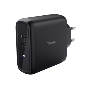 Trust 25380 Maxo 65W 2P USB-C fekete töltő adapter