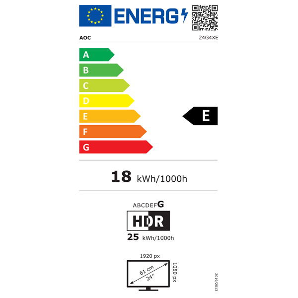 AOC 23,8" 24G4XE FHD IPS 180Hz HDMI/DP monitor