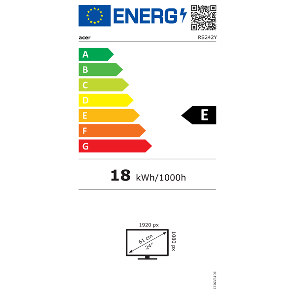 Acer 23,8" Vero RS242Ybpamix FHD IPS 100Hz HDMI/VGA fekete monitor