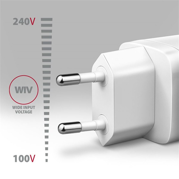 Axagon ACU-PD30W 30W PD 3.0 QC Type-C fehér hálózati töltő