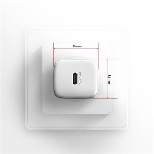Axagon ACU-PD30W 30W PD 3.0 QC Type-C fehér hálózati töltő