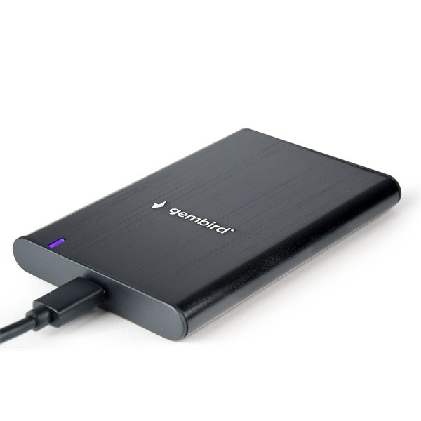 Gembird EE2-U3S-6 2.5" SATA3 USB-C külső ház fekete aluminium