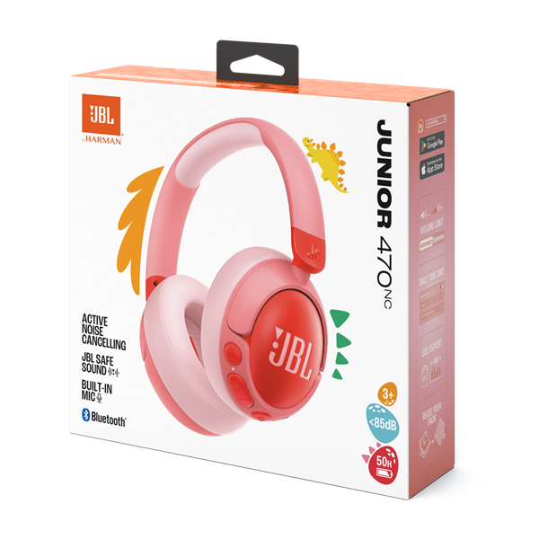 JBL JR 470 NC vezeték nélküli zajszűrős pink gyermek fejhallgató