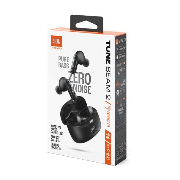 JBL Tune Beam 2 True Wireless Bluetooth zajszűrős fekete fülhallgató