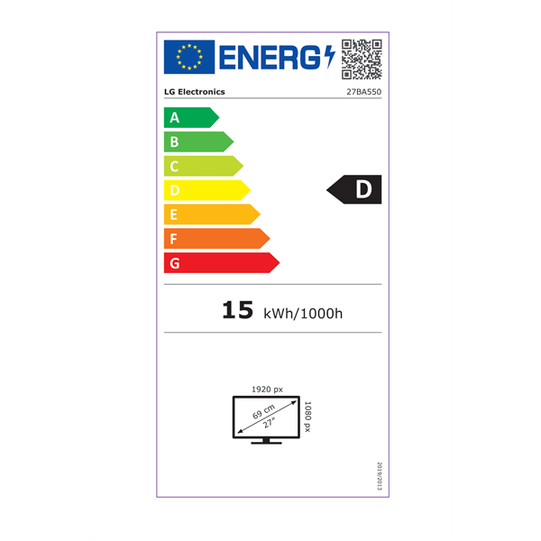 LG 27" 27BA550-B FHD IPS 100Hz USB/HDMI/VGA/DP fekete LED monitor