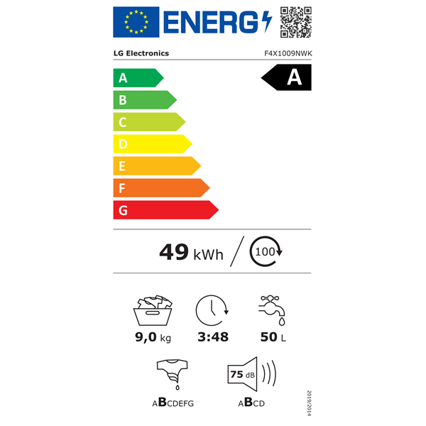 LG F4X1009NWK elöltöltős mosógép
