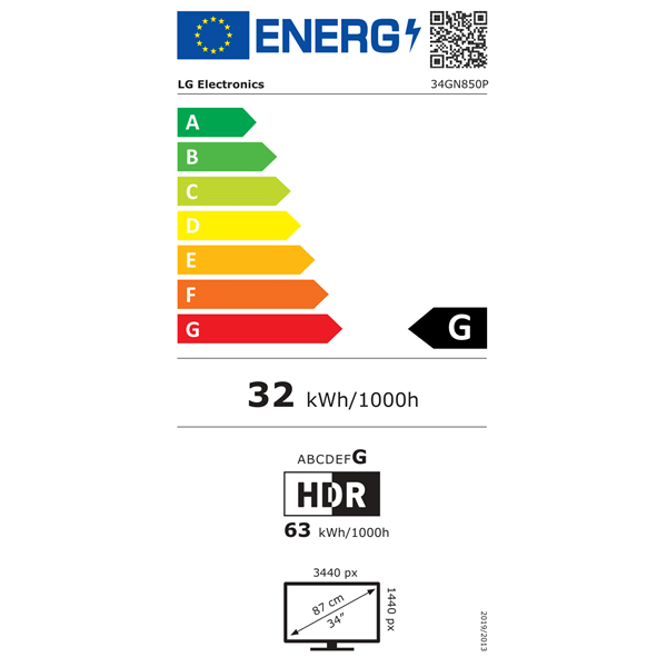LG 34" 34GN850P-B UWQHD IPS 160Hz HDMI/DP/USB ívelt gamer monitor