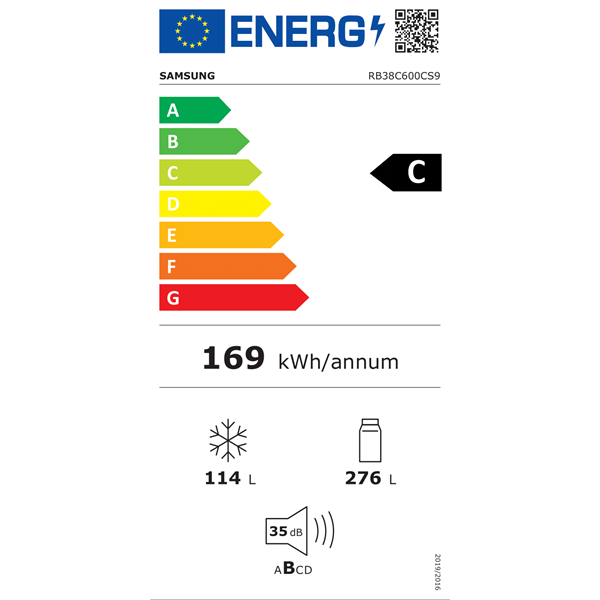 Samsung RB38C600CS9/EF inox alulfagyasztós hűtőszekrény