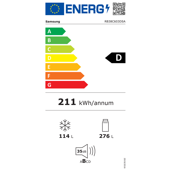 Samsung RB38C603DSA/EF inox alulfagyasztós hűtőszekrény