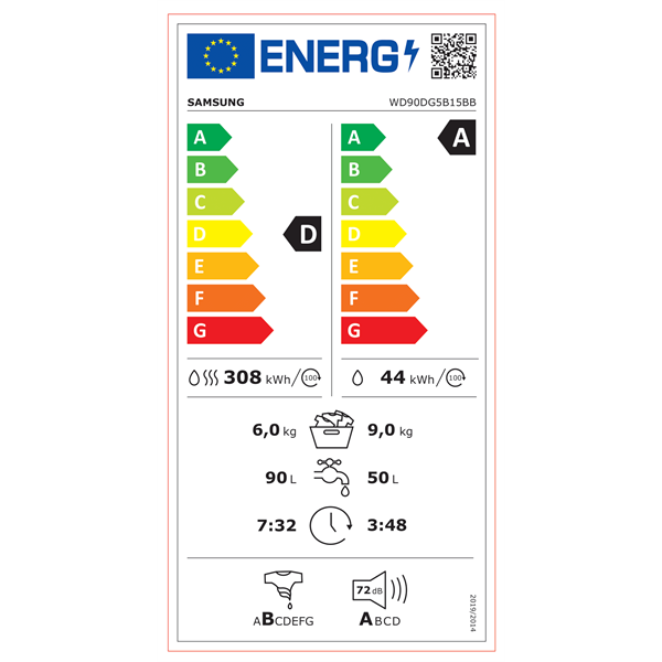 Samsung WD90DG5B15BBLE mosó-szárítógép