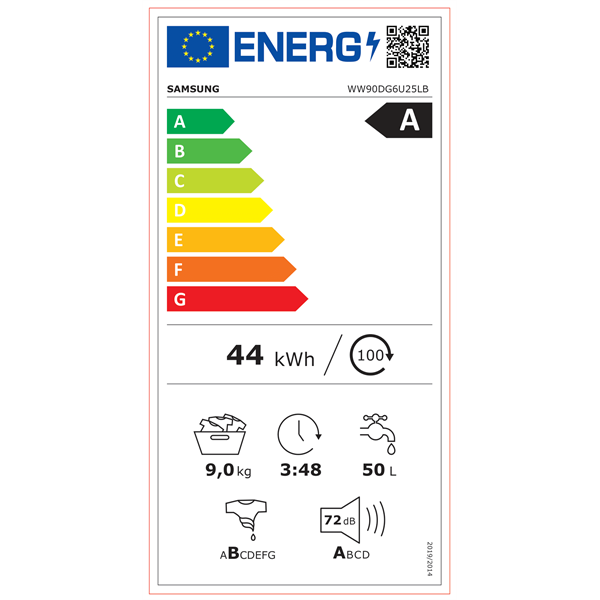 Samsung WW90DG6U25LBU4 fekete 9 kg elöltöltős mosógép