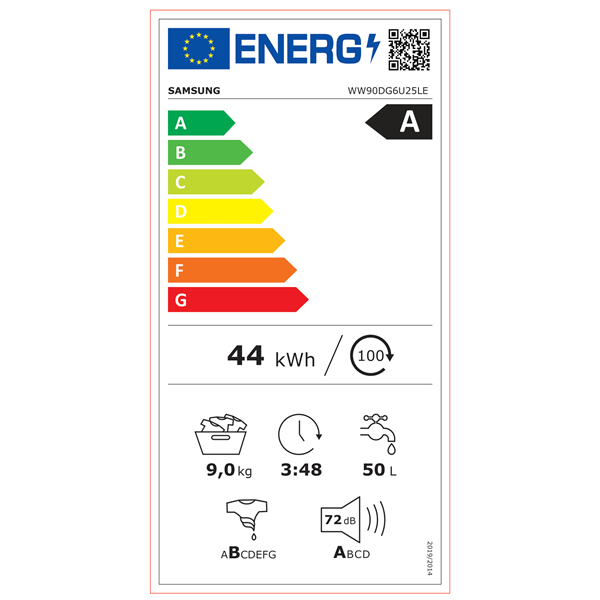 Samsung WW90DG6U25LEU4 9 kg elöltöltős mosógép