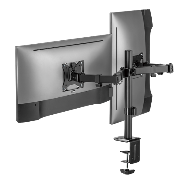Sbox LCD-352/2-2 17"-32" dönthető, forgatható asztali dual monitor tartó konzol