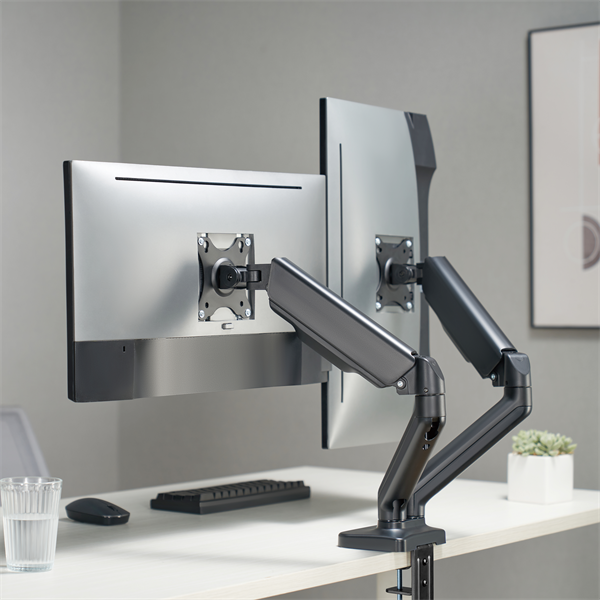 Sbox LCD-S024-2 17"-32" dönthető, forgatható asztali dual monitor tartó konzol