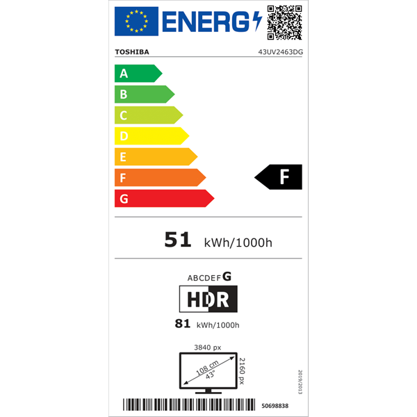 Toshiba 43" 43UV2463DG 4K UHD Smart TV