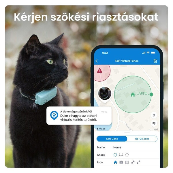 Tractive GPS CAT Mini menta macska GPS nyomkövető és tevékenységfigyelő