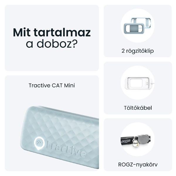 Tractive GPS CAT Mini menta macska GPS nyomkövető és tevékenységfigyelő
