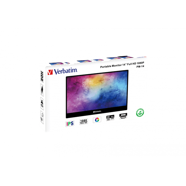 Verbatim 49590 14" PM-14 FHD IPS HDMI/USB-C fekete monitor