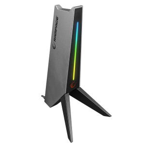 Rampage 35673 RM-H20 USB HUB szürke RGB fejhallgató állvány