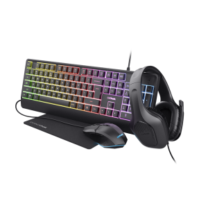 Trust GXT792 Quadrox 4in1 gamer csomag - billentyűzet,egér,egérpad és headset